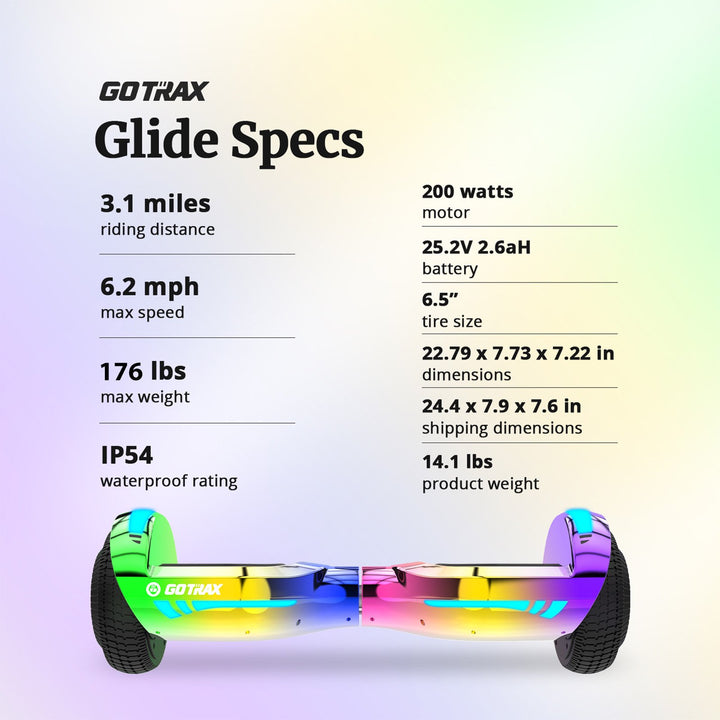 GOTRAX Glide Chrome Bluetooth Hoverboard 6.5"