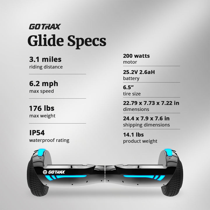 GOTRAX Glide Chrome Bluetooth Hoverboard 6.5"